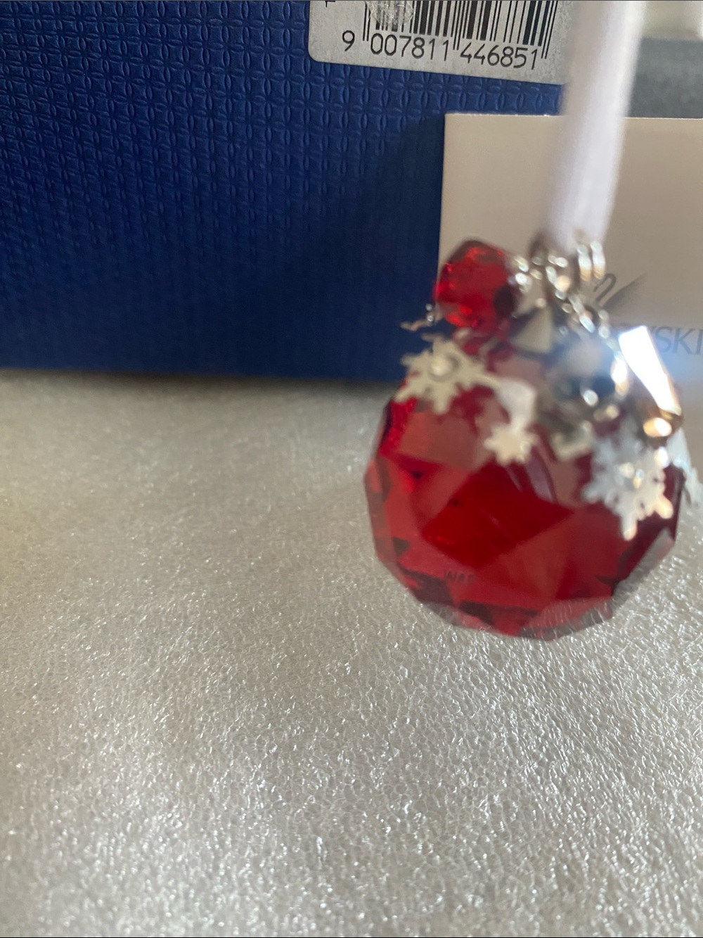 Swarovski Deep Red Faceted Crystal Pendant with Silver Stars - Picture 4 of 7
